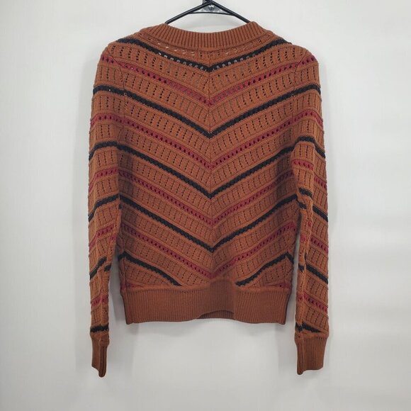 Everee Sawyer Chevron Pullover Sweater Top Women Size Small NWT V Neck Knit - Picture 9 of 14